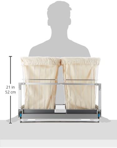 REV-A-SHELF Steel Wire Pullout Hamper for Vanity/Closet Applications w/Soft/Open Close