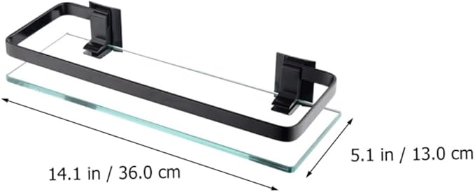 1pc Single Tempered Glass Bathroom Shelf Wall Mounted Storage Rack for Organizing Toiletries Cosmetics Stylish Design Easy to Install Compact