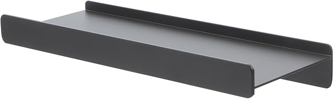 Toyvian Bathroom Wall Mounted Shelf 12 Inch Aluminum Alloy Metal Bathroom Shelf Organizer Space Saving Floating Rack for Mirror Storage in Gunmetal Gray