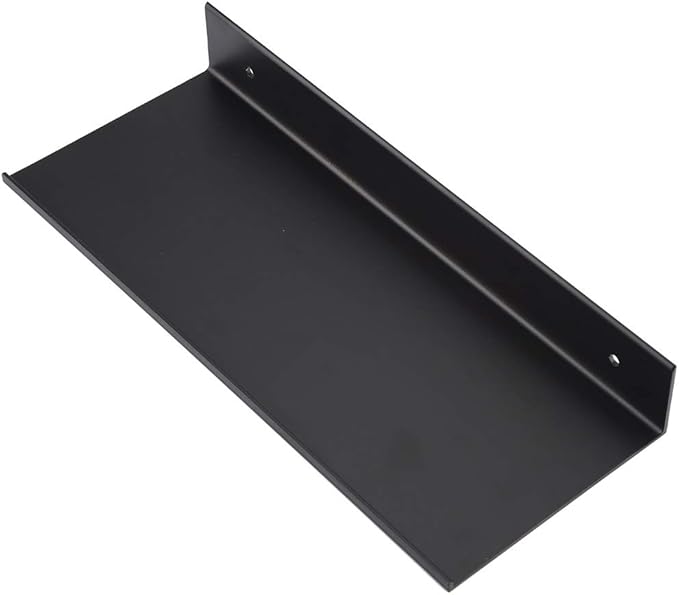 Black Single Layer Bathroom Shelf, Space Aluminum Rack with Rounded Corners, Matte Finish Wall Mounted Organizer for Bathroom or Kitchen Storage (30cm)