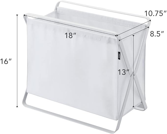 Yamazaki Home Tower Space Saving Storage Hamper, 16" - Steel - 8.5 Gallon, 32 Liters