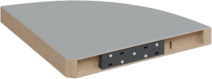 Floating Corner Shelves Set of 2, Gray Wall Mounted Corner for Living Room Bedroom, 13.8x13.8x1.5 Inch Modern Display Shelves with Invisible Mounting, Honeycomb MDF and Metal, Holds 11 lbs Each