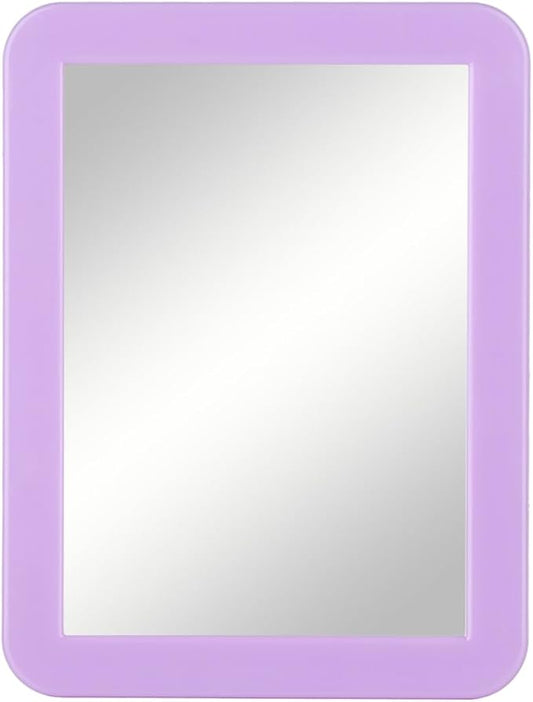 ARTLYMERS Magnetic Locker Mirror, 5x7 Real Glass Small Mirrors for Locker with Magnetic Backing, for School Locker, Bathroom, Household Refrigerator, Locker Accessory (Purple)