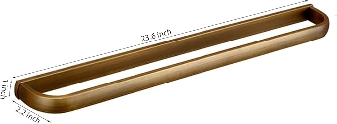 Leyden Brass Towel Bar, Antique Bathroom 23.6 inch Bath Towel Holder Rack, Wall Mounted Bathroom Accessory Towel Rod Hanger Retro