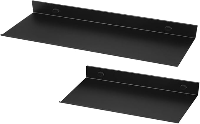 OUNONA 4sets Metal Floating Shelves for Bathroom Wall Mounted Storage Rack Space Display Holder for Home Organization and Decor 2pcs*4