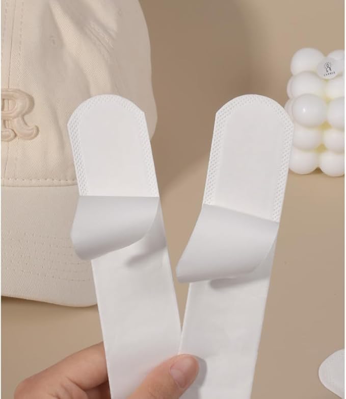 erioctry 40PCS White Disposable Collar Protectors - Self-Adhesive Sweat Pads for Shirts Invisible Neck Liners Hat Cleaners Prevent Sweat Stains Keep Clothes Fresh for Men Women