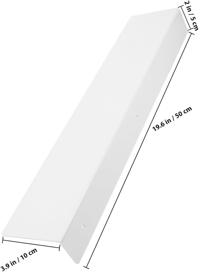 DOITOOL Wall Mounted Shelf Divider 50x10cm White Plastic Floating Organizer for Small Spaces Bathroom Kitchen Storage and Desktop Extension Panel