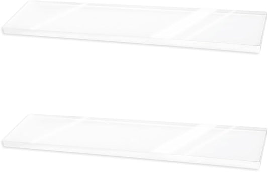 2pcs Clear Medicine Shelves, 13x3in/33x7.6cm Acrylic Wall Mount Medicine Cabinet Replacement Shelf Board for Bathroom Kitchen Living Room Organizer