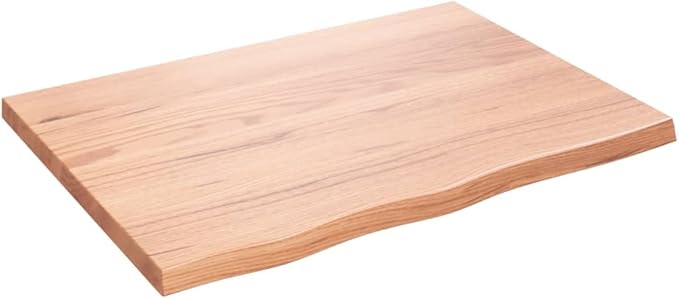 Rustic Live Edge Wall Shelf, Solid Oak Wood Floating Shelf for Living Room and Kitchen, Heavy Duty Natural Wood Wall Decor Storage, 31.5 x 23.6 Inches