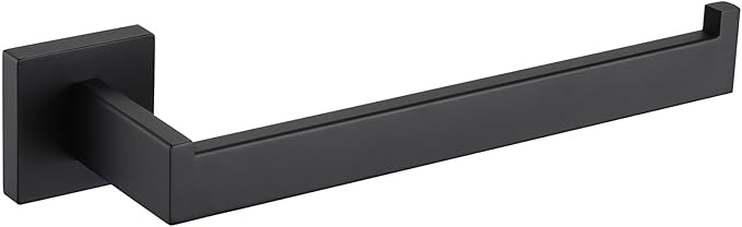Angle Simple Bathroom Towel Holder, SUS 304 Stainless Steel Hand Towel Hanger Rack for Kitchen Wall, Matte Black, 10.24 Inches