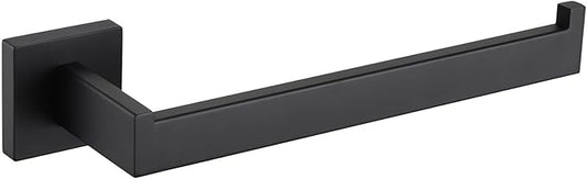 Angle Simple Bathroom Towel Holder, SUS 304 Stainless Steel Hand Towel Hanger Rack for Kitchen Wall, Matte Black, 10.24 Inches
