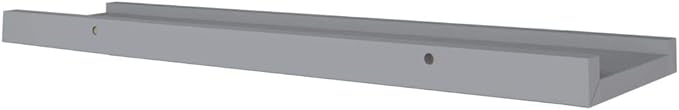 Wall Mounted Picture Frame Ledge Shelves 2 Pack Gray MDF Display Shelves for Photos and Decorations 23.6x3.5x1.2 Inches Space Saving Wall Decor