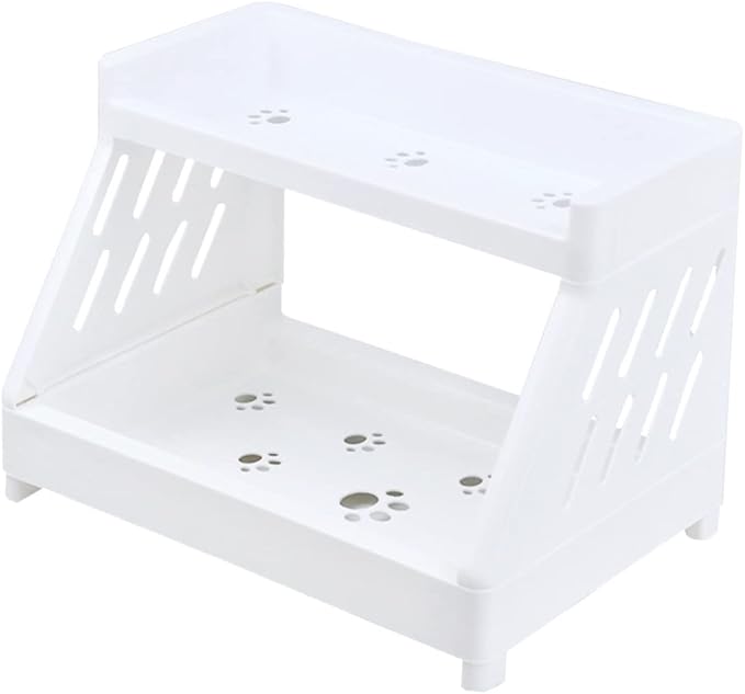 Housoutil Home Use Desktop Cosmetics Storage Rack Two Organizer for Sundries Makeup and Office Supplies Easy to Clean Space-saving Design for Bathroom and Vanity