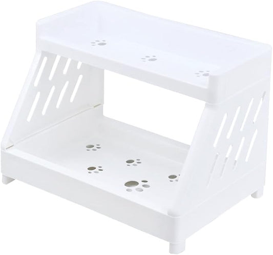 Housoutil Home Use Desktop Cosmetics Storage Rack Two Organizer for Sundries Makeup and Office Supplies Easy to Clean Space-saving Design for Bathroom and Vanity