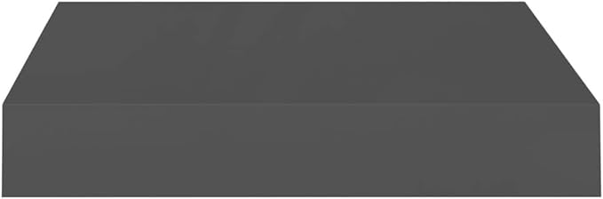 Floating Wall Shelves 2 Pack High Gloss Gray Modern Display Rack for Home Decor, Invisible Mounting System, 11lb Capacity Each, Perfect for Living Room Bedroom Office