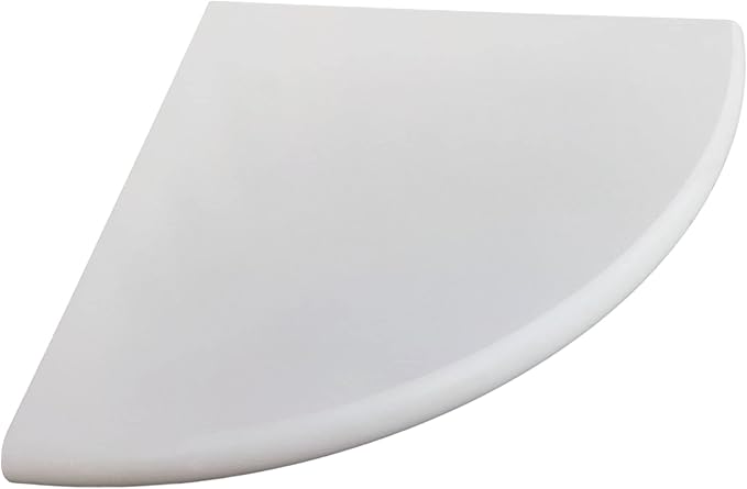 White Marble Corner Shower Shelf for Bathroom, 9'' x 9'' x 0.8'' Faux Marble Corner Shelves for Bathroom Wall Mounted Both Side Polished (1, White)