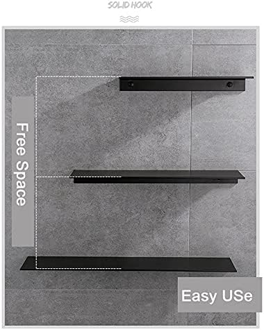 ZTBH Bathroom Divider Punch-Free Black/White Space Bathroom Shelves, Single Tier Bathroom Rack Bathroom Hardware Sets (Color : 40cm(Black))