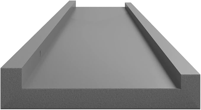 Set of 4 Floating Wall Shelves 39.4 Inch Modern Rectangular MDF Shelf for Bedroom Living Room Grey Storage Display Ledge