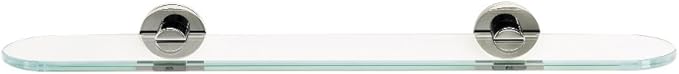 Alno A8350-24-SN Contemporary I Modern Glass Shelf with Brackets, 24", Satin Nickel
