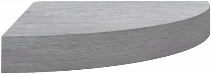 Concrete Gray Corner Floating Shelves 2 Pcs 13.8"x13.8"x1.5" Wall Mounted Storage Shelves Honeycomb MDF and Metal for Displaying Books Decor Photos Awards in Living Room Bathroom Office