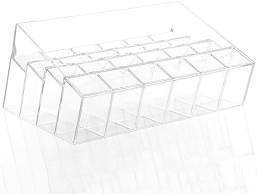 Makeup Organizer Jewelry and Cosmetic Storage, Clear 24 Cells Lipsticks Holder Display Stand Cosmetic Organizer Makeup Case Display Boxes Makeup Palette and Brush Holder