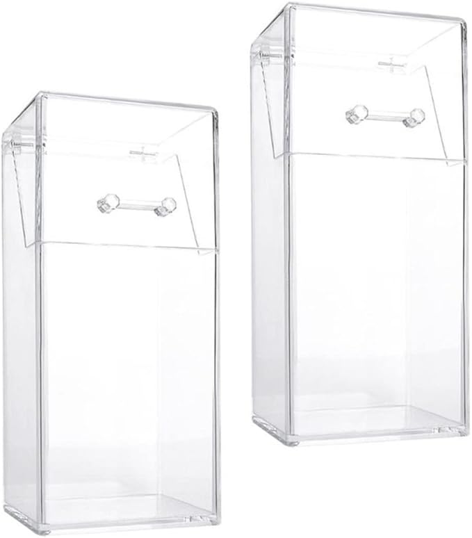 Alipis 4 Pcs Acrylic Makeup covered makeup brush holder with lid clear organizer cosmetic brush holder with lid cosmetic storage box desktop storage organizer acrylic desk