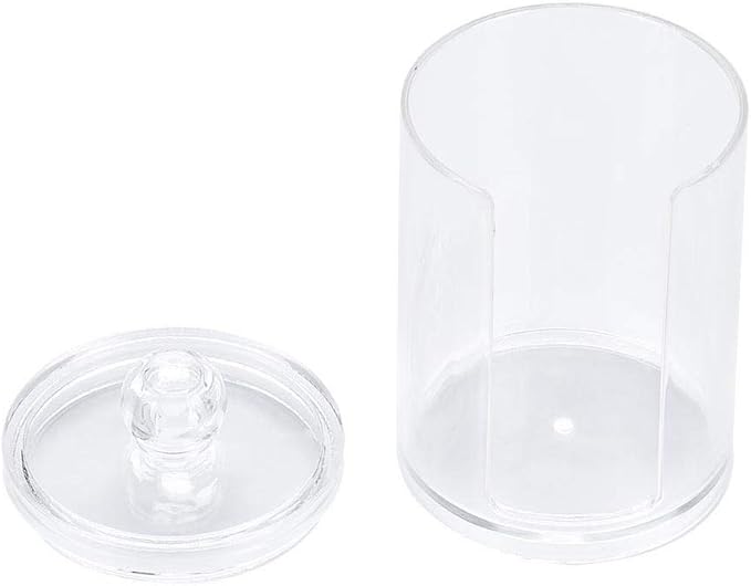Cotton Pad Holder, Cotton Rounds Holder, Clear Acrylic Makeup Cotton Pad Swab Holder Container Round Makeup Storage Organizer Box Cosmetic Display Case Cotton Swab Holder