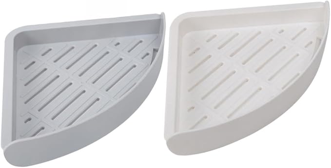2pcs Triangular Punch Bathroom Corner Storage -Mounted Shelves for Toiletries Easy Installation Space-Saving Design