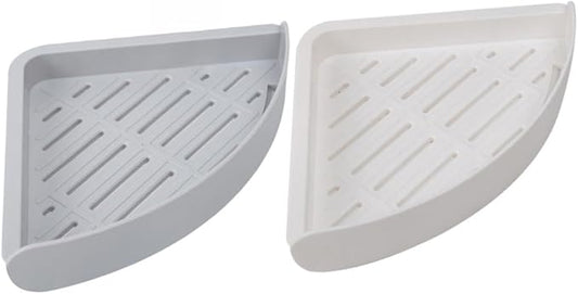 2pcs Triangular Punch Bathroom Corner Storage -Mounted Shelves for Toiletries Easy Installation Space-Saving Design