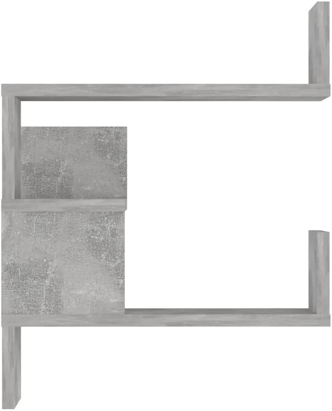 Wall Corner Shelf Concrete Gray 15.7x15.7x19.7 Inches Engineered Wood Floating Display Storage for Living Room Kitchen Bedroom Modern Decorative Organizer