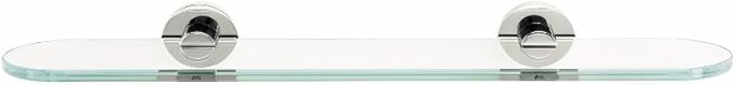 Alno A8350-18-PN Contemporary I Modern Glass Shelf with Brackets, 18", Polished Nickel