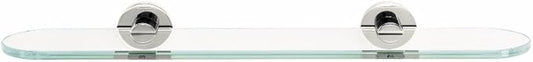 Alno A8350-18-PN Contemporary I Modern Glass Shelf with Brackets, 18", Polished Nickel