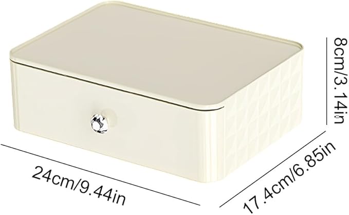EUBUY Large Clear Cosmetic Makeup Organizer with Lid, Desktop Cosmetics Box Tabletop Cosmetics Holder, Dresser Top Organizer Case for Cosmetics, Lotion, Beauty Product
