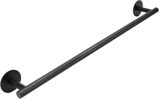 24 Inch Matte Black Towel Rack-Over The Door Towel Rack,Wall Mounted Towel Racks for Bathroom, Bathroom Towel Holder&Towel Bar,No Drill Easy istall bathroorm Furniture