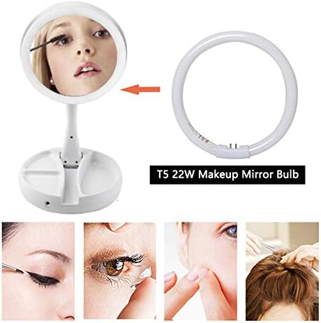 Poweka T5-22W Circular Bulb,7.25 inch Round Mirror Light Bulb Replacement Compatible with Floxite/Zadro/Rialto Makeup Magnifying Vanity Mirror, Makeup Mirror Fluorescent Light Bulb