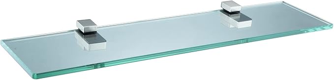 XVL Tempered Glass Shelf Bathroom 20 Inches Wall Mount Rectangular Shelves,Brushed GS3002AM-2