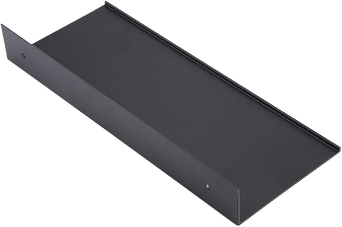 Black Single Layer Bathroom Shelf, Space Aluminum Rack with Rounded Corners, Matte Finish Wall Mounted Organizer for Bathroom or Kitchen Storage (30cm)