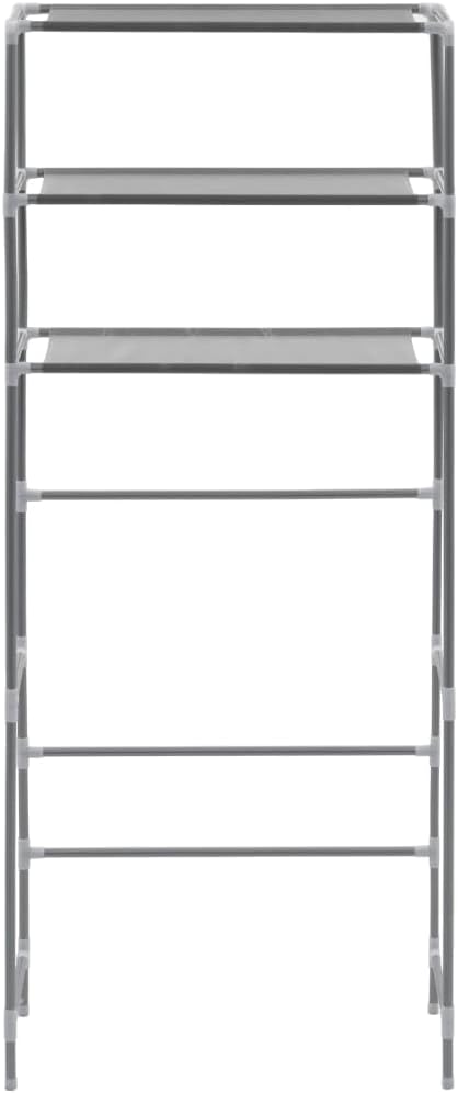 vidaXL Stainless Steel 3-Tier Storage Rack Over Laundry Machine – Durable Freestanding Organizer for Laundry Room & Bathroom, Silver, 27.2"x11"x66.5"