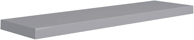 Floating Wall Shelf Gray 35.4x9.3x1.5 Inches MDF Board Modern Display Rack with Invisible Mounting for Living Room Bedroom Office Decor
