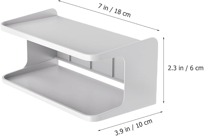 MAGICLULU Wall Mounted Bathroom Shelf Organizer Rack, Double-Layer Floating Corner Shelf White, Space-Saving Storage for Bathroom and Bedroom Bedside Use