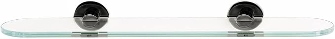 Alno Contemporary I 18" Glass Shelf With Brackets - Unlacquered Brass