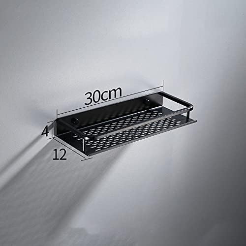 ZTBH Bathroom Divider Black Wall-Mounted Bathroom Shelf, Shelf Storage Rack Bathroom Hardware Sets (Color : 30cm)