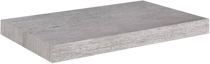 Floating Wall Shelves 2 Pack Concrete Gray Modern Invisible Mounting Display Racks for Living Room Bedroom Office Decor 19.7x9.1 Inches