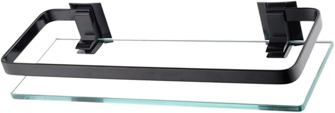 Ciieeo 1pc Tempered Glass Bathroom Shelf Wall Mounted Storage Rack for Toiletries Elegant Design Easy Installation Single