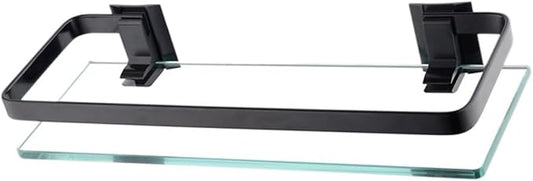Ciieeo 1pc Tempered Glass Bathroom Shelf Wall Mounted Storage Rack for Toiletries Elegant Design Easy Installation Single