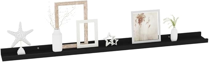 Black Wall Shelves 2 Pack 39.4 Inch Floating for Living Room Bedroom Decor, Heavy Duty MDF Storage Shelves for Books Plants Display, Easy Mount Shelving Unit with 11lb Load Capacity Each