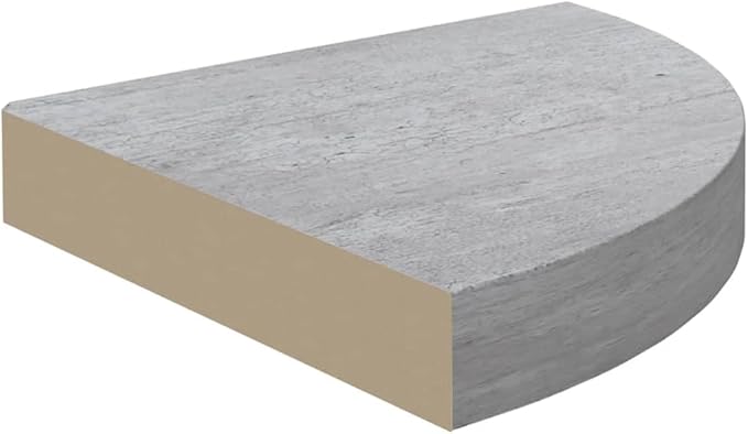 Corner Floating Shelves Set of 4 Concrete Gray 13.7"x13.7" Wall Mounted Storage Shelves with Metal Bracket for Bathroom Bedroom Living Room Home Decor
