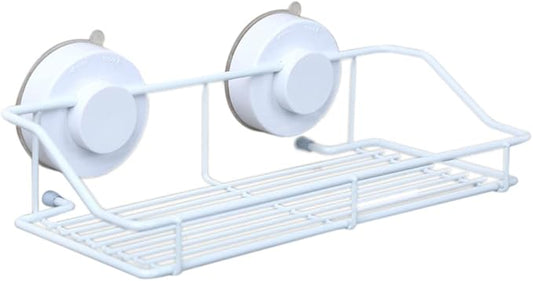 Cabilock Wall Mounted Bathroom Shelf Cups White Storage Organizer for Kitchen and Bathroom Wire Rack for Items Easy to Install and Clean