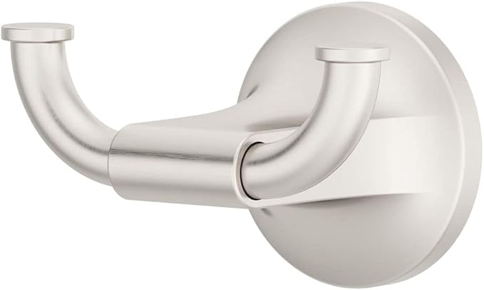 Pfister Pfirst Modern Towel Hook, Bathroom Towel Hook, Wall-Mounted, Screw-In, Spot Defense Brushed Nickel Finish, BRHPFM0GS