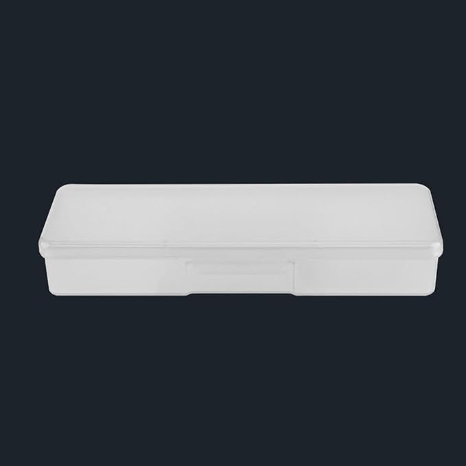 Storage Case Cosmetic Brush Box Nail Tool Holder Space-saving Smooth Surface Practical Plastic 2Pcs Clear, Large